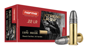 Norma Extreme LR-22 .22LR 43 gr XLR 50rds Rimfire Ammo for High-Precision Long Range Performance - 2421115