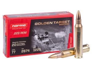 Norma Golden Target Match .22LR 77 gr BTHP 20rds Rifle Ammo for Precision Shooting - 2423552