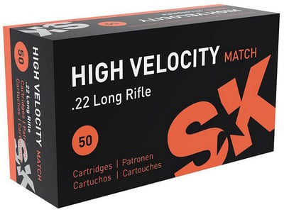 SK Ammunition Match .22 LR 40-Gr. HV 50 Rnds