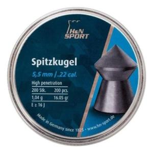 Haendler & Natermann H&N Spitzkugel Pointed Airgun Pellets .22 Caliber / 16.05 Grains (200 Count) 94145500003