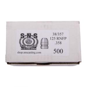 SNS .38 Caliber Cast Pistol Bullets 125 Grain RNFP Lead 500-Pack