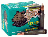 BEAR BROWN 223REM 55GR FMJ Steel Rifle Ammunition 20 rd BOX