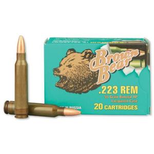 Brown Bear .223 Remington Ammunition 20 Rounds, JHP, 55 Grain