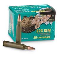 Brown Bear .223 Remington Ammunition 20 Rounds, Steel Case SP, 62 Grain
