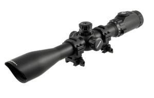 UTG Accushot Riflescope, 4-16x44mm, 30mm Tube, AO, 36-color Mil-dot Reticle, Black