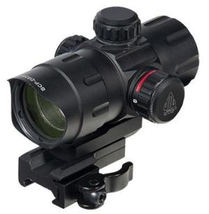 UTG 4.2in ITA Red/Green T-Dot w/ QD Mount, Riser Adaptor, 4 MOA Dot Reticle, Black