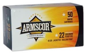 Armscor, .22 Magnum, JHP, 40 Grain, 50 Rounds