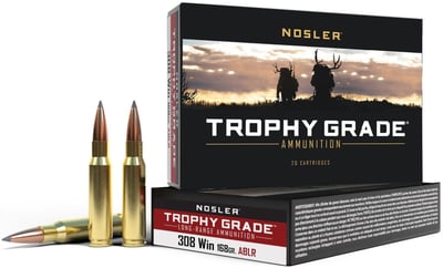Nosler Trophy Grade .308 Winchester 168 Grain AccuBond Long Range Brass Cased Centerfire Rifle Ammo 20 Rounds 60101