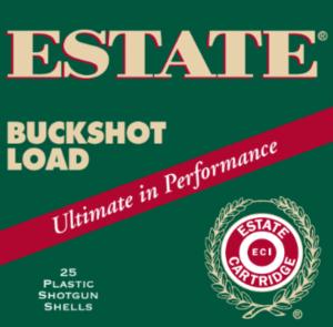 Estate HV12BK25 Hunting Loads Buckshot 12 Gauge 2.75 9 Pellets 00 Buck Shot 25