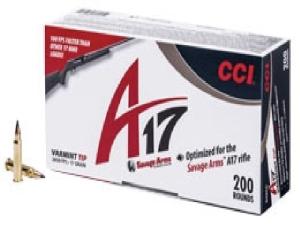 CCI A17 Varmint Tip Rimfire Ammunition .17 HMR 17 gr Vtip 2650 fps 200/ct 949CC