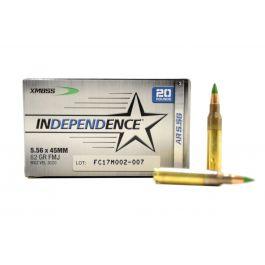 Independence Ammo 5.56x45mm 62gr FMJ Ammunition, 20 Rounds – XM855I