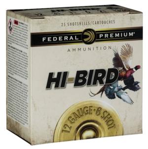 Federal Hi-Bird Ammo 12 Gauge 2-3/4" 1-1/8 Oz #6 Shot - 12 Gauge 2-3/4" 1-1/8 Oz #6 Shot 25/Box HVF126