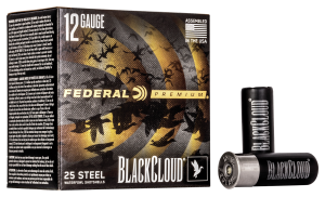 Federal Premium Black Cloud 12 Gauge 1 1/4 oz Black Cloud FS Steel Centerfire Shotgun Ammo 4 Shot 25 Rounds PWBX142 PWBX142 4