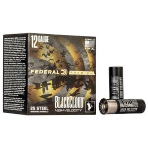 Federal Premium Black Cloud High Velocity Ammunition 12 Gauge 3" 1-1/8 oz #2 Non-Toxic FlightStopper Steel Shot Box of 25 PWBXH143 2