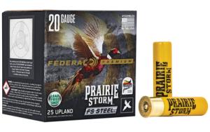 Federal Premium Prairie Storm FS Steel Upland Shotshells - 20 Gauge - #4 - 3" - 25 Rounds 