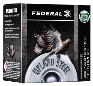 Federal Upland Steel Shotshells 12ga 2-3/4" 1-1/8 oz 1400 fps #6 25/ct