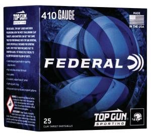Federal Top Gun Sporting 410 Gauge 2.50" 1/2 oz 1330 fps 7.5 Shot TGS4121475 Single Box - 25 Rounds TGS41214 7.5
