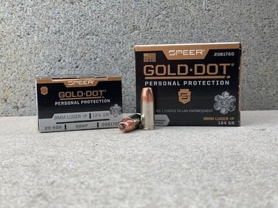 9mm +P Speer 124 Gold Dot HP 23617GD