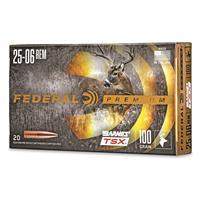 Federal Premium Barnes TSX, .25-06 Remington, Triple-Shock X HP, 100 Grain, 20 Rounds 604544647808