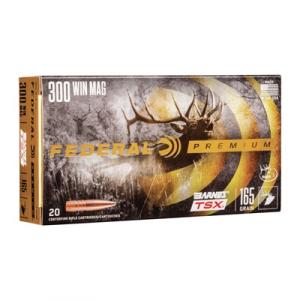 Federal Premium BARNES TSX .300 Winchester Magnum 165 Grain Barnes Triple-Shock X Centerfire Rifle Ammo 20 Rounds P300WR P300WR