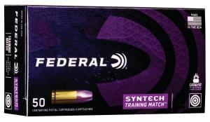 Federal Premium Syntech Training Match 45 Auto 230 Grain Syntech Jacket Flat Nose Centerfire Pistol Ammunition 50 Rounds AE45SJ2 AE45SJ2