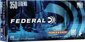 Federal Premium Power-Shok .350 Legend 180 Grain Jacketed Soft Point Centerfire Rifle Ammo 350LA