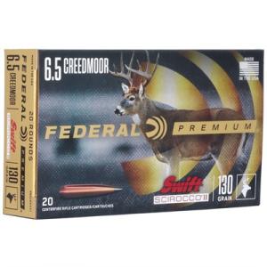 Federal Premium SWIFT SCIROCCO 6.5 Creedmoor 130 Grain Swift Scirocco Polymer Tip Centerfire Rifle Ammo 20 Rounds P65CRDSS1 P65CRDSS1