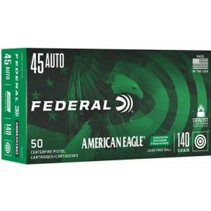Federal American Eagle Indoor Range Training .45 Auto 137 Grain Lead-Free Handgun Ammo