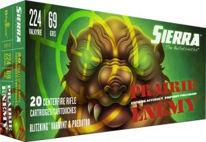 Sierra Prairie Rifle Ammunition .224 Valkyrie 69gr BlitzKing 3125 fps 20/ct 604544658972