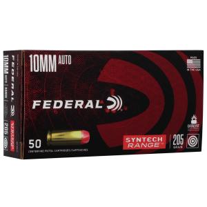 Federal Syntech Range 10mm Auto Ammo - 10mm Auto 205gr Total Synthetic Jacket 50/Box 604544670356