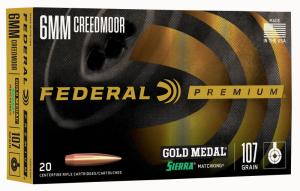 Federal Gold Medal Berger Hybrid Rifle Ammuntion 6mm Creedmoor 109gr BTHP 2975 fps 20/ct