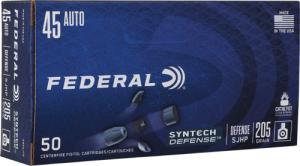 Federal Syntech Defense Handgun Ammunition .45 ACP 205gr SJHP 970 fps 50/ct