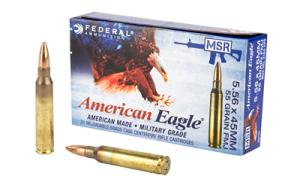 Federal American Eagle Military-Grade 5.56x45mm NATO 55 Grain Brass FMJ Rifle Ammo XM193X