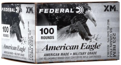 Federal American Eagle 223 REM 55 GR FMJ 100 Rounds