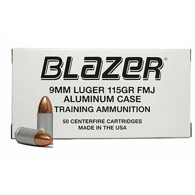 CCI Blazer Aluminum Case 9mm FMJ 115 Grain 50 Rounds