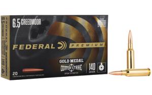 Federal Gold Medal CenterStrike Rifle Ammunition 6.5 Creedmoor 140gr OTM 2675 fps 20/ct GM65CRDOTM1