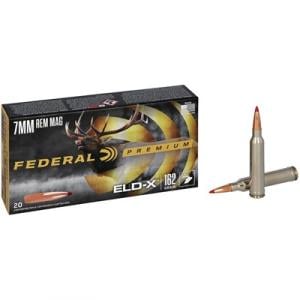 Federal ELD-X 7mm Remington Magnum Ammo 162 Grain Polymer Tip - P7RELDX1 Box of 20 - brass case - MPN P7RELDX1 ( UPC - 604544689860)
