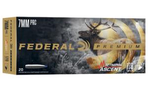Federal Premium Big Game 7mm PRC 170 gr Terminal Ascent 20rds Rifle Ammo for Superior Accuracy - P7PRCTA3