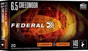 Federal Fusion Tipped 6.5 Creedmoor 140 gr Bonded SP 20rds Rifle Ammo for Accurate Shooting - F65CRDTFS1