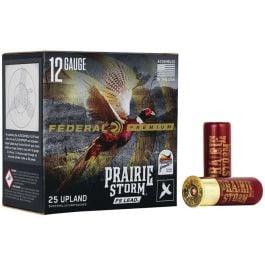 Federal Premium Prairie Storm FS Lead 12 Gauge 2-3/4" #4 1-1/4 oz 25rds Shotshell - High-Performance Lead for Prairie Hunting - PFX126FS4
