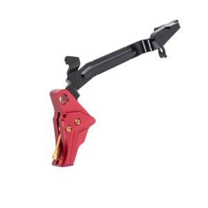 Tyrant Designs Glock Gen 3-4 Pistol Trigger, w/ Bar, Red/Gold
