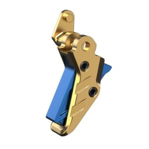 Tyrant Designs Sig Sauer P365 Intellifire Pistol Trigger, Gold Shoe / Blue Hardware