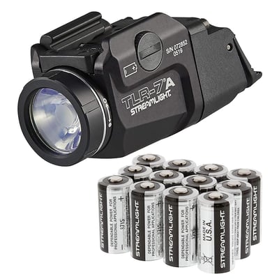STREAMLIGHT TLR-7A Flex 500 Lumens Tactical Weapon Light with 12 Lithium Batteries 69424-85177-BUNDLE