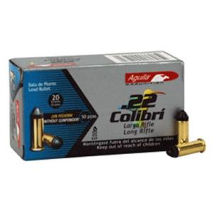 Aguila Colibri Ammo .22 Long Rifle 20 Grain Solid Point 375 fps 500 Rd./Case