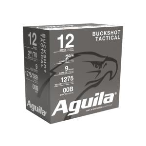 Aguila High-Velocity Buckshot, 12 Gauge, 2 3/4", 00 Buck, 9 Pellets, 25 Rounds 1CHB1320