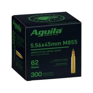 Aguila Ammunition 5.56x45mm NATO 62 Grain Green Tipped Full Metal Jacket Brass Cased Centerfire Rifle Ammo 300 Rounds 1E556125