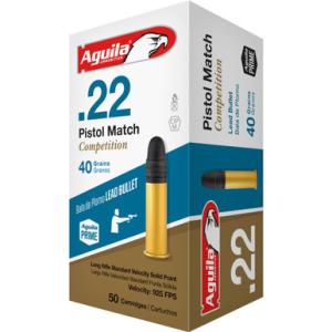 Aguila .22LR Ammunition Pistol Match Competition 40 Grain LRN 925 fps 1000 Rounds