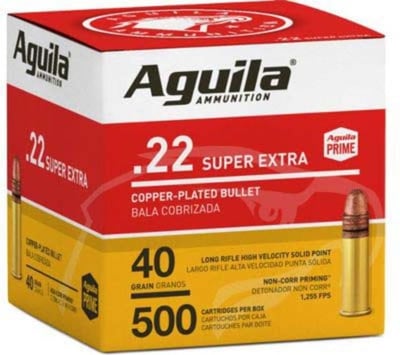 Aguila 22 LR 40gr Copper-Plated Solid Point 500 Rounds