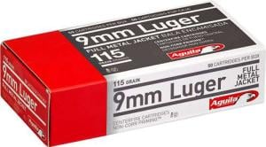Aguila 9mm 115 gr FMJ 50rds Handgun Ammo for Accurate Shooting and Reliable Performance - 1E097704 