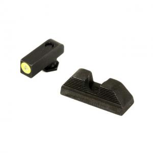 Ameriglo Glock 42 / 43 Sights Front Serrated Round Notch Rear, LimeGreen AMGGL352